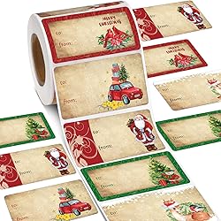 Outus 500 Pieces Christmas Tags Self Adhesive Gift
