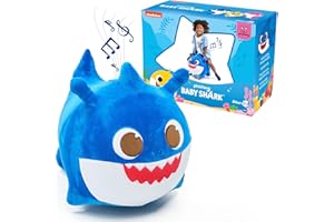 JITTERYGIT Baby Shark Bouncy Animal Plush - Daddy Shark Official Nickelodeon Music & Sing Toy - Christmas & Birthday Gifts for Kids & Toddlers (Boys & Girls) Ages 2-4 Years Old (Blue)