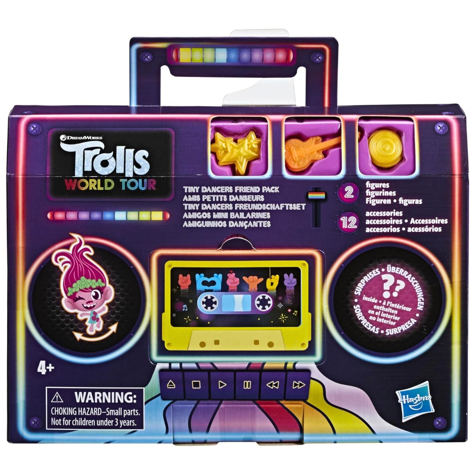 DREAMWORKS TROLLS World Tour Tiny Dancers Friend Pack Blind Box with 2 Tiny Dancers Miniature Toy Figures and 12 Accessories