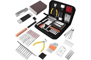 45Pcs Guitar Tool Kit, Guitar Repair Kit, Guitar Setup Kit, Luthier Tools Guitar Kit, Guitar Maintenance Kit Guitar Fret Tools, TIMDAM Guitar Accessories for Ukulele Bass Guitar Gifts for Musicians