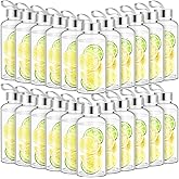 Zubebe Reusable Clear Water Bottles Bulk with Stainless Steel Leak Proof Lids Sports Bottles with Nylon Camying Strap for Party Gift Water Milk Smoothie Juice Beverage