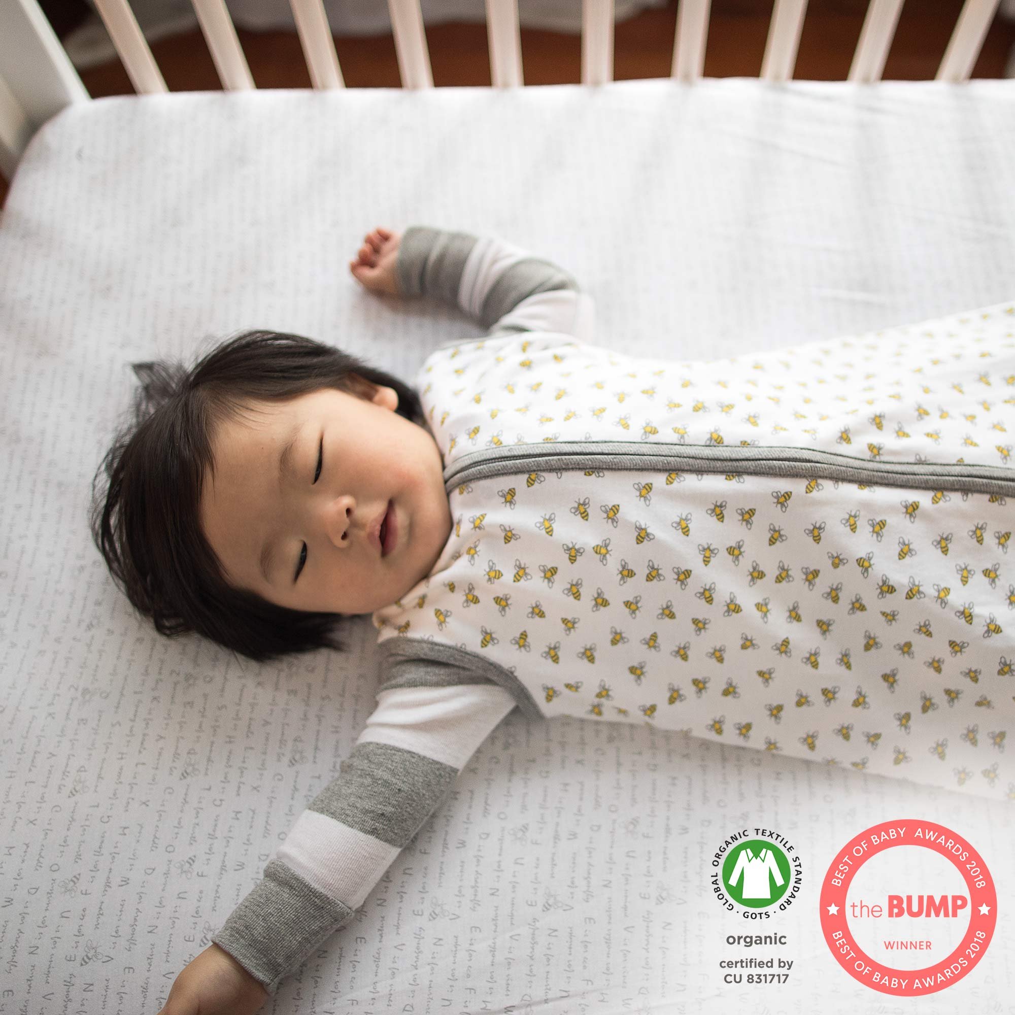 Burt's Bees Baby Bold Stripe Fitted Crib Sheet, 100 Organic Crib