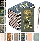 Crtiin 20 Sets/ 40 Pcs Christian Gifts Bulk Valentines Religious Notebooks Notepads Motivational Pens Tree of Life Bible Verse Leather Prayer Journal Gifts for Men Women Church Group(Neutral Colors)