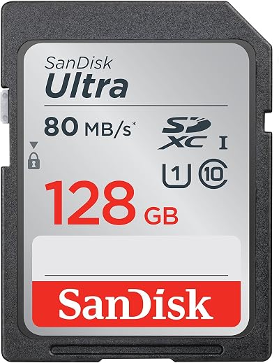 SanDisk 128GB Ultra SDXC Memory Card UHS Speed Class 10 U1 80 MB/s FFP