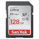 SanDisk Ultra SDXC Memory Card Up to 80 MB/s, Class 10, U1 FFP, 128 GB, Black/Grey
