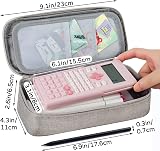WEMATE Large Pencil Case Canvas 5 Compartments 9x4.3x2.4in Light Grey view 5