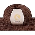 Gisimo 100% Inner Mongolian Cashmere Yarn, 6-Ply Luxurious and Soft Yarn for Hand Knitting & Crocheting (Coffee,1 Ball)