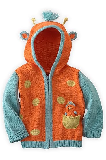 orange baby cardigan