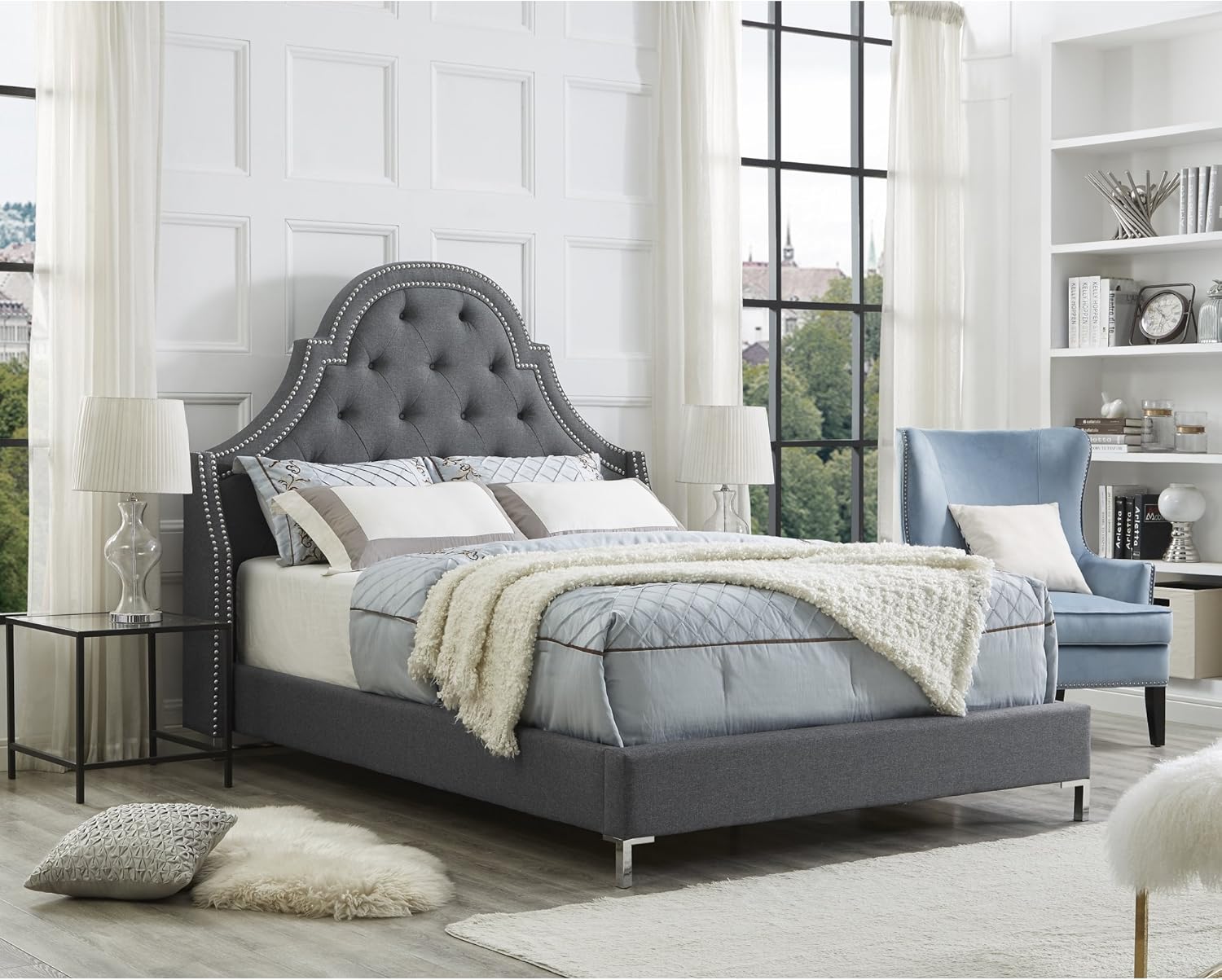 Best wood trim tufted headboard