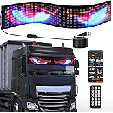 35.5"x7.6" Led Sign, Large Devil Wink Eyes Light Signs, Electronic Programmable Scrolling LED Matrix Panel, Huge Flexible Soft Screen Eye Lamp for Truck Car Windows Shop Advertising