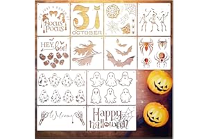 MYJMN Halloween Stencils for Door Mats Large Halloween Rug Doormat Stencil for Painting on Wood Crafts Shirts Reusable Glass Door Hanger Sign (ghost12)