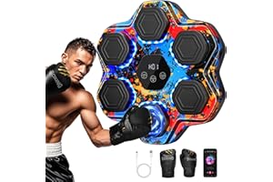 TGLLM Music Boxing Machine, Bluetooth Boxing Machine with Gloves, Wall Mounted Music Punching Trainer for Kids Adult, Electronic Punching Workout Target with 9 Modes & 9 Speeds