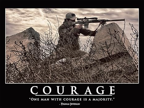 Courage Poster Citation De Thomas Jefferson Sniper Poster 18 X 24 Amazon Ca Maison Et Cuisine