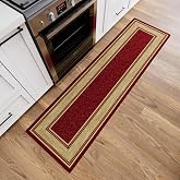 Ottomanson 2x6 Runner Rugs for Hallway &ndash; Kitchen Rug Runner | Border Non-Slip Bathroom Mat, Ultra-Thin Indoor Entryway Rug, Stain Resistant Carpet for Bedroom Laundry Room, 1'10" x 6'