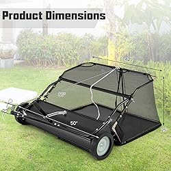 Goplus 42" Lawn Sweeper Tow Behind, Yard Sweeper