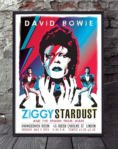 David Bowie Ziggy Stardust Music Inspired Art Print Poster Re Imagined And Specially Created Amazon Co Uk Handmade