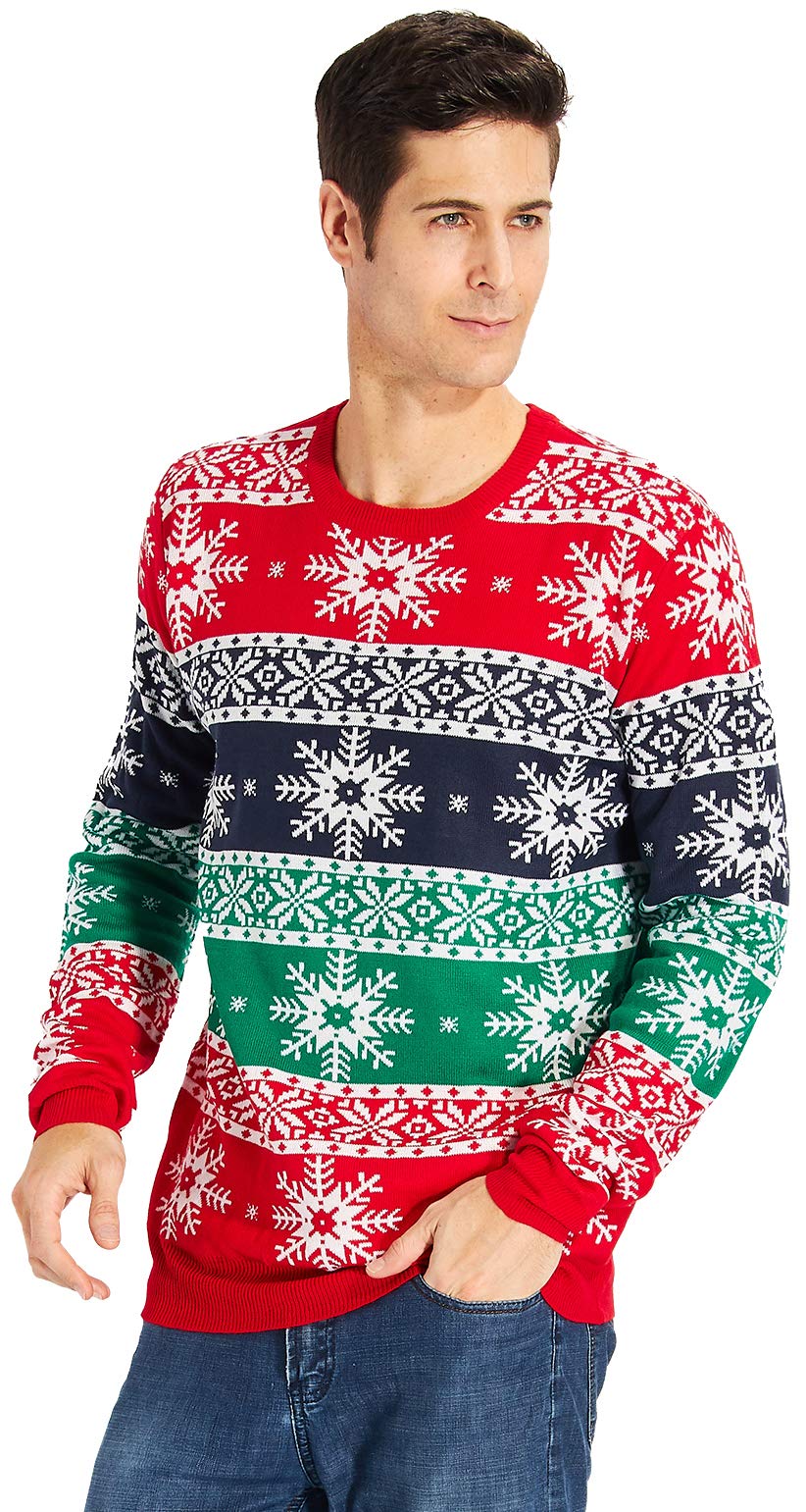 RAISEVERN de Navidad del suéter de Navidad de Punto Camiseta de Manga Larga Hombres Casual Puentes
