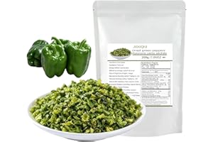 Green Bell Pepper 200g Dehydrated Green Bell Pepper Flakes, Perfect Toppings for Ramen, Vegetables Soup, Stews, Noodle, Outsi