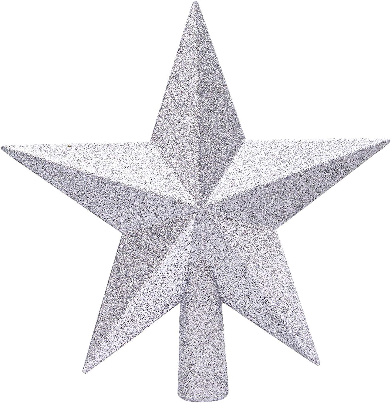 Tree Toppers - Aneco Glitter Mini Christmas Tree Topper Shatter-Proof Small Christmas Tree Decoration Treetop for Holiday Ornament or Home Decor, (Silver, 4 inch)