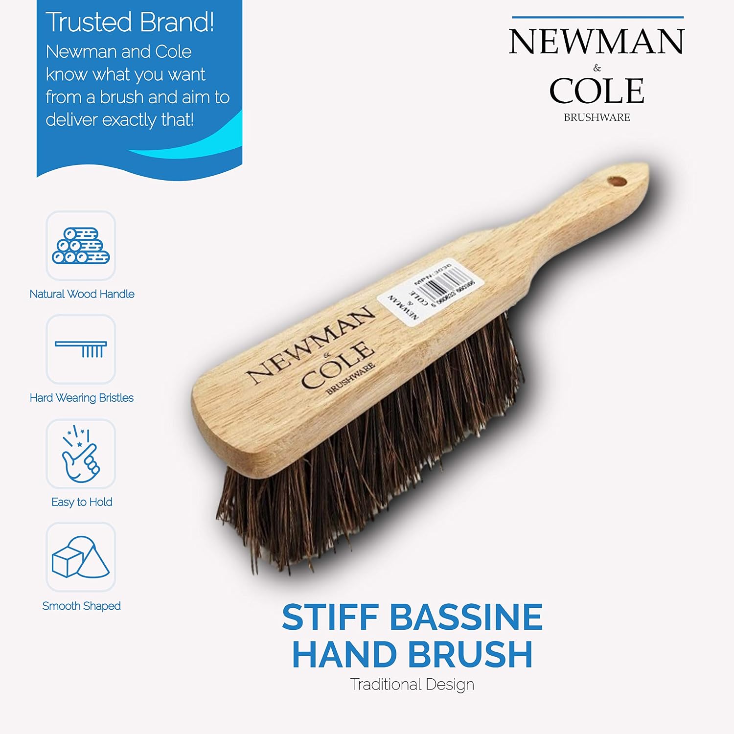 Newman and Cole Natural Wooden Hand Brushes - Image 3