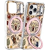 Loheckle for iPhone 17 Pro Max Case with Stand- Compatible with MagSafe Women Girls Cute Aesthetic Unique Design Soft TPU Magnetic Ring Phone Cover for Apple 17 Promax, Western