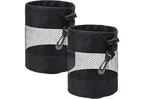 2Pcs Golf Balls Storage Bag,Nylon Mesh Drawstring Golf Pouch Organizer,Durable & Lightweight Shag Bag for Storing Golf Balls,