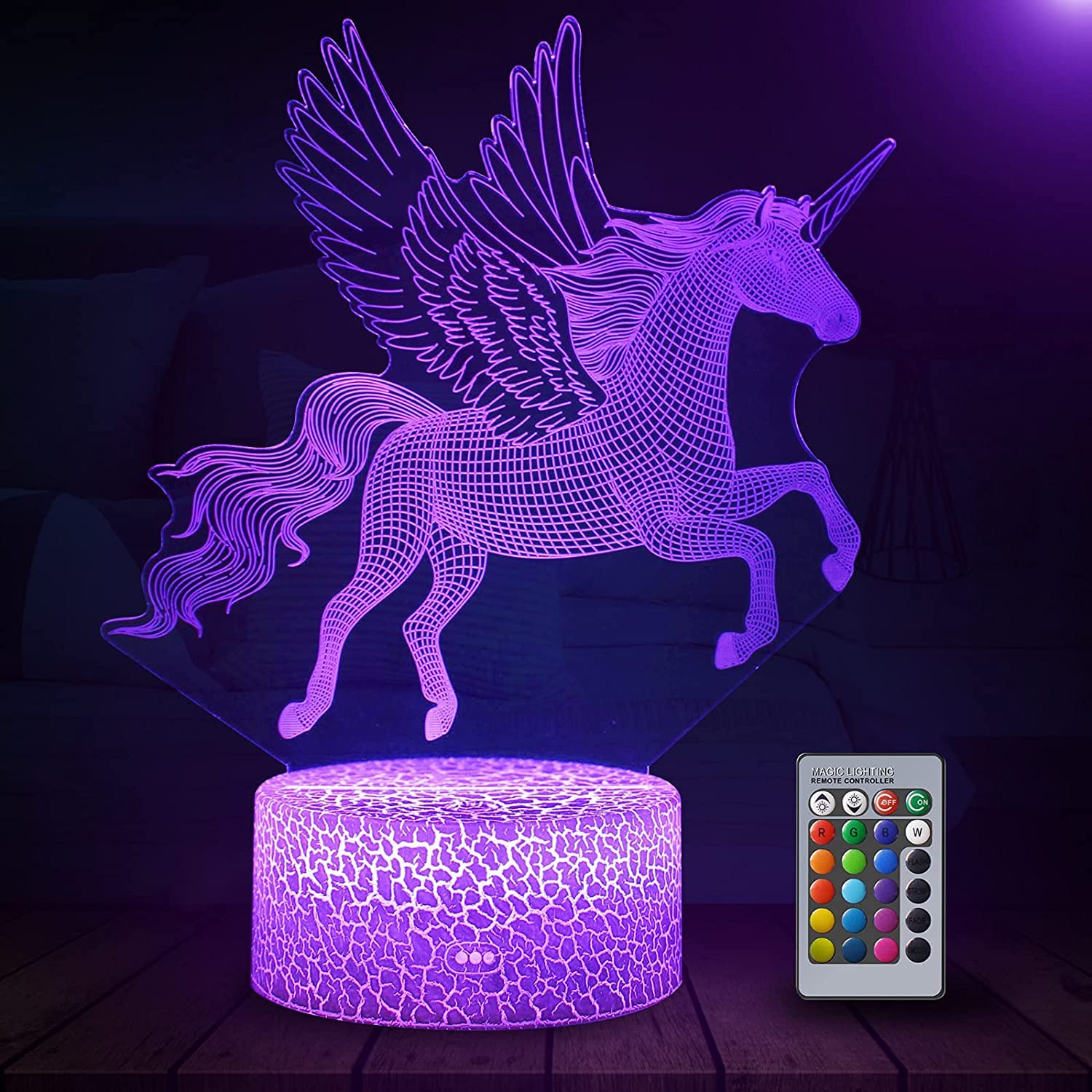 Syomin Unicorn Gift for Girls, Unicorn Night Light for Kids with 16 Colors Changing and Rremote Control, Girls Toys Age 8, Girls Bedroom Decor