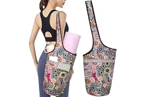 ULTLAT Yoga Mat Bag Practical Tote Carrier, Large Side & Zipper Pocket Holds More Yoga Accessories, Fit Most Size Mats for Yoga Lovers