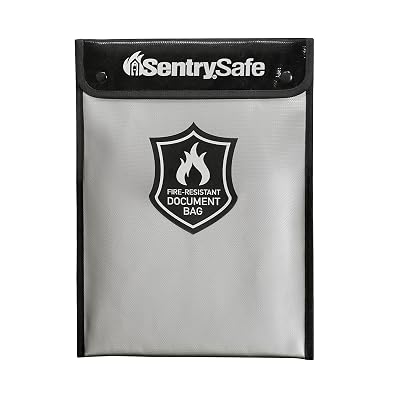 SentrySafe Fire and Water Resistant Portable Bag with Zipper for Money or Document Storage, FBWLZ0SSC