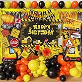 Construction Birthday Party Supplies Dump Truck Party Decorations Kits Set arch kit Garland for Boy Construction Balloons Signs Backdrop Happy Birthday Banner