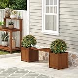 Furinno Hardwood Planter Box Teak Oil Wood Natural 182.12 W x 44.70 H cm view 2