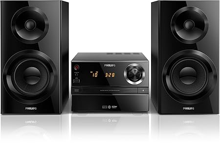 Philips BTM2360 Mini Stereoanlage (mit Bluetooth, CD, MP3, USB zum Laden, UKW, 70 Watt) schwarz