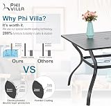 PHI VILLA 5 Pcs Garden Set with Table 94x94 Grey Adjustable Folding Chairs view 6