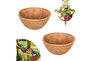 Riare 2 Pack 20 Inch Round Coco Liners Replacement- 100% Natural Coconut Coir Liners for Hanging Baskets, Garden Flower Vegetables Planter Pot, Window Box, Fence, Decks