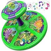 Flooyes Dinosaur Sit and Spin Toys for Toddlers Boys 2 3 Years Old | Birthday Gift for Boys Age 2-4 with LED Lights and Music, 360&deg; Spin