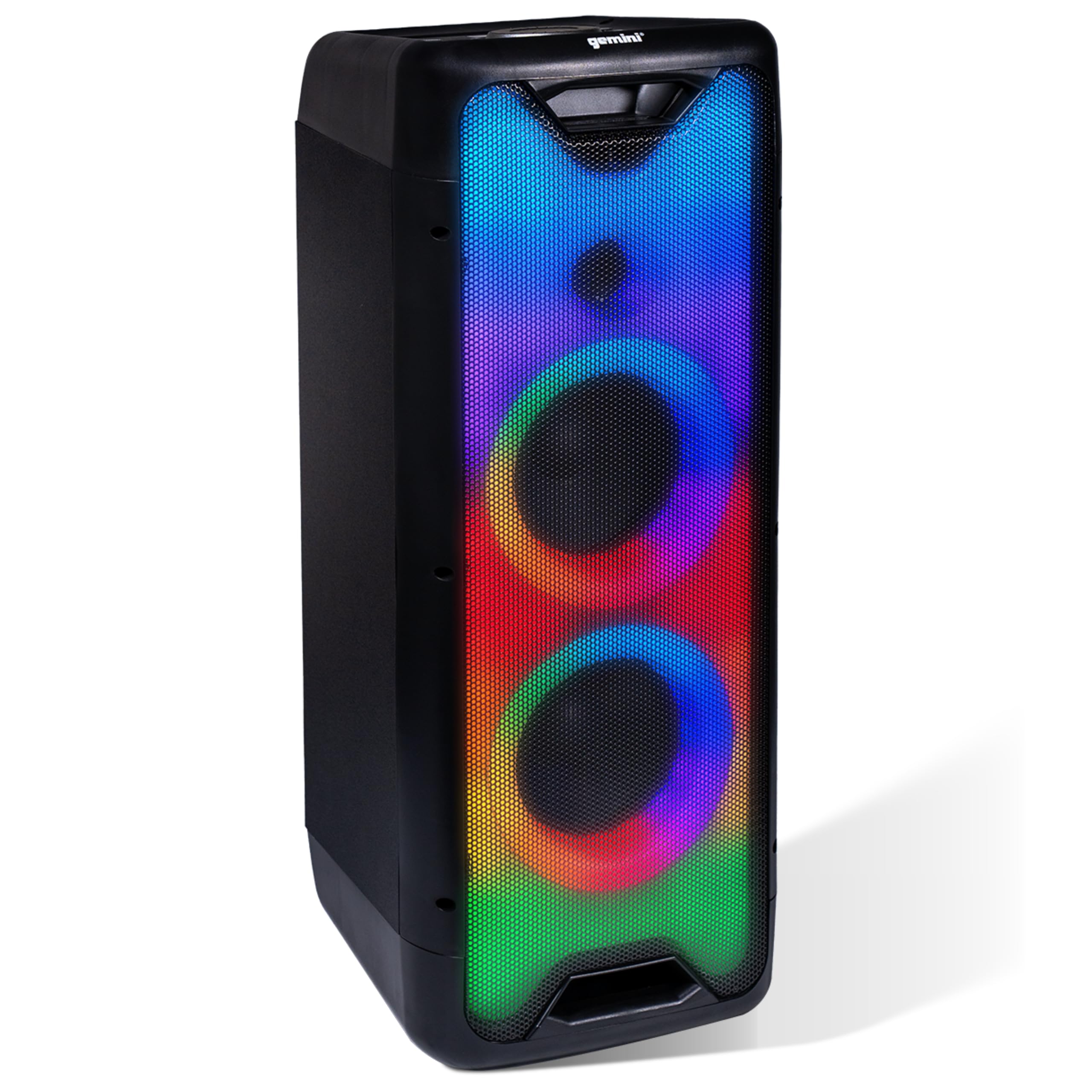 Photo 1 of Gemini Bluetooth Speaker 1000W with LED Light Show, Dual 8" Woofers, Mic & Guitar Inputs, TWS Pairing, USB/FM/Bluetooth Playback, 16 Hr Battery, Remote Control – Perfect for Parties & Events (GLS-880)