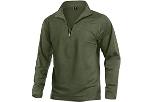 KEFITEVD Men's Quarter Zip Pullover Fleece Lined Long Sleeve Golf Shirt 1/4 Zip Sweatshirts Thermal Winter Sweaters