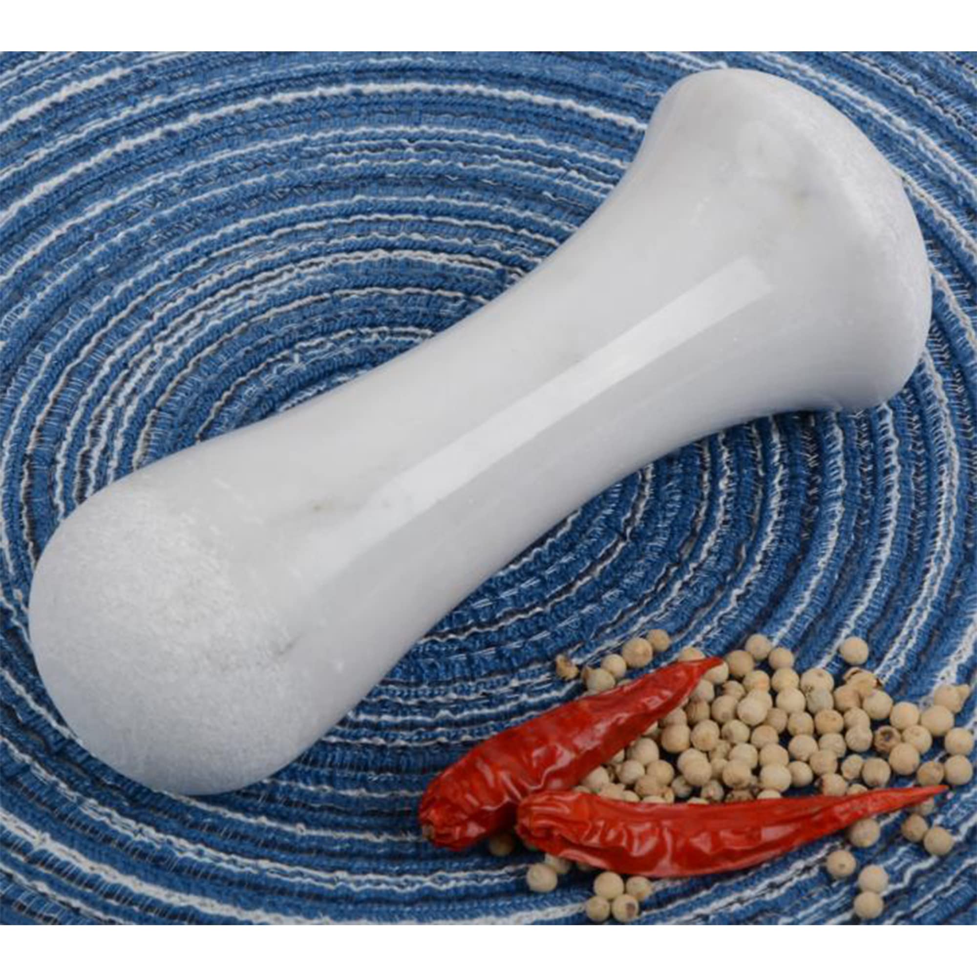 Tianman Marble Replacement Pestle 5.9" Length Polished, Use Pestle on Both Ends (Grey Marble Polished)