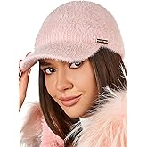 niceacsrise Beanie Visor - Womens Winter Wool Knit Hat with Brim - Billed Knit Cap Newsboy Hats