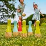 TP Toys Wooden Outdoor Skittles FSC Garden Game 6 Skittles 2 Balls view 2