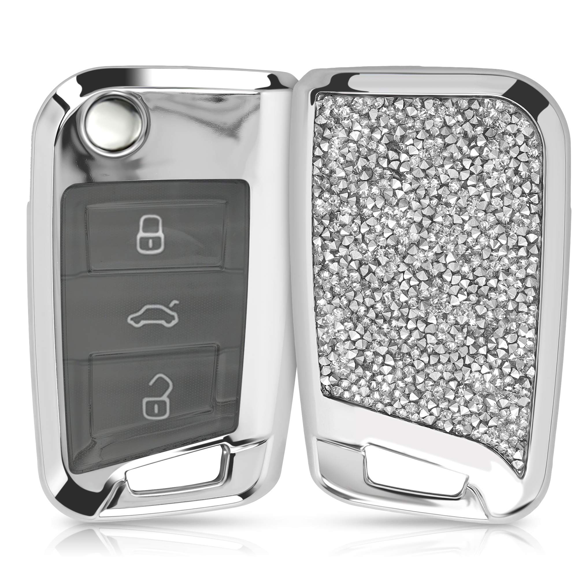 kwmobile Key Cover Compatible with VW Golf 7 MK7 - Silver