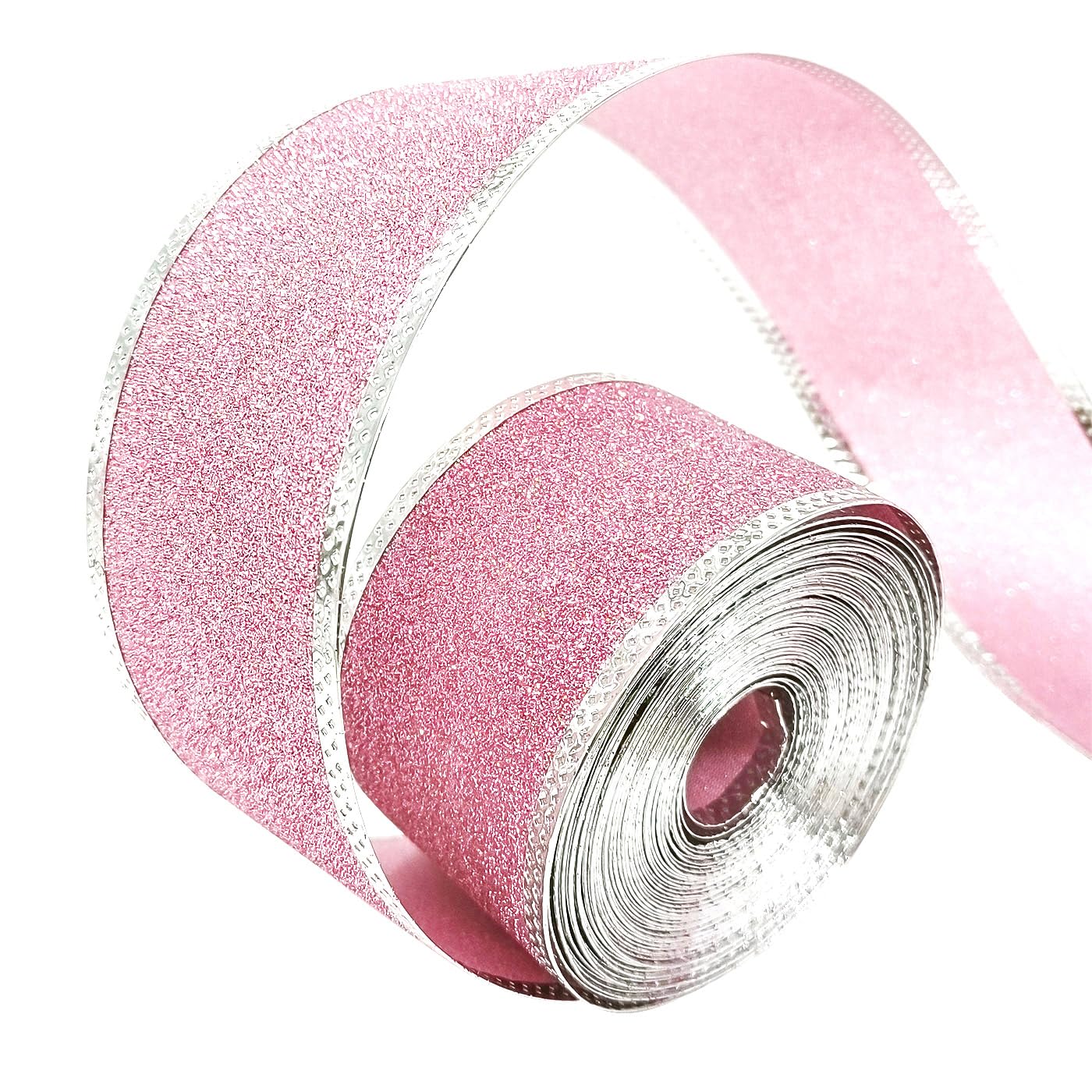 33Ft/10Meters Pink Glitter Christmas Ribbon Wreath Present Wedding Arts Crafts Gift Wrapping