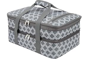 Insulated Casserole Carrier Bag - Portable Thermal Food Tote Carrying Case Bag for 9x13/11x15 Inch Pans - Keep Hot/Cold 4+ Ho