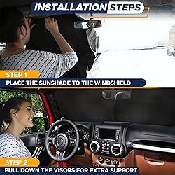 EcoNour Jeep Windshield Sunshade | Sun Visor for UV