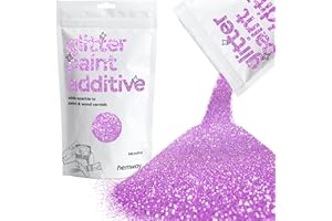 Hemway Glitter Paint Additive Crystals for Acrylic Emulsion Paint, Interior & Exterior Walls, Wood, Varnish, Matt, Gloss, Furniture 100g / 3.5oz - Microfine (1/256" 0.004" 0.1mm) - Lavender Purple