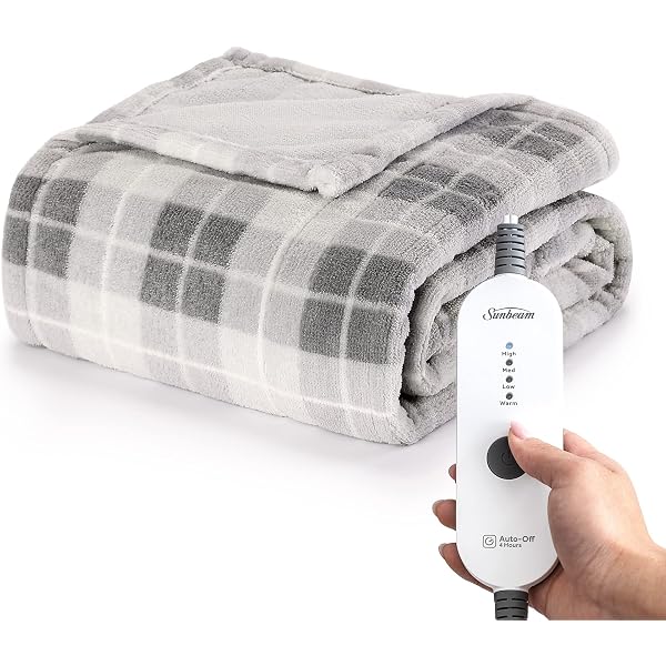 Sunbeam Heated Electric Throw Blanket, Microplush, Sea