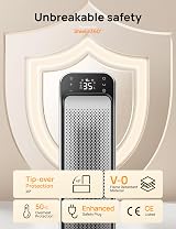 Dreo 25 Inch Ceramic Space Heater with Remote 70° Oscillation 4 Modes view 3