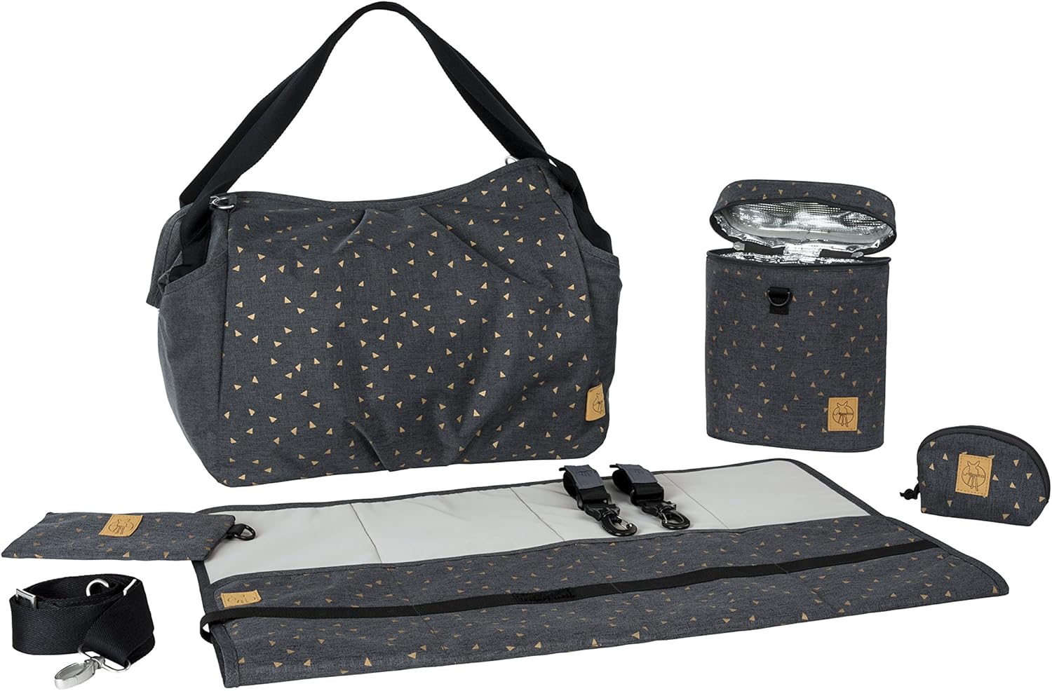 Lassig Twin Diaper Bag, Triangle Dark Grey Amazon.co.uk Baby