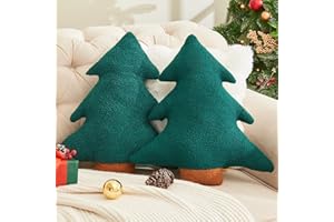 Vdoioe Christmas Tree Pillows Set of 2 Christmas Pillows. Tree Shaped Throw Pillows Xmas Plush Decorations Pillow Gingerbread House Candy Pillow for Thanksgiving Home Decor. Xmas Decor for Party