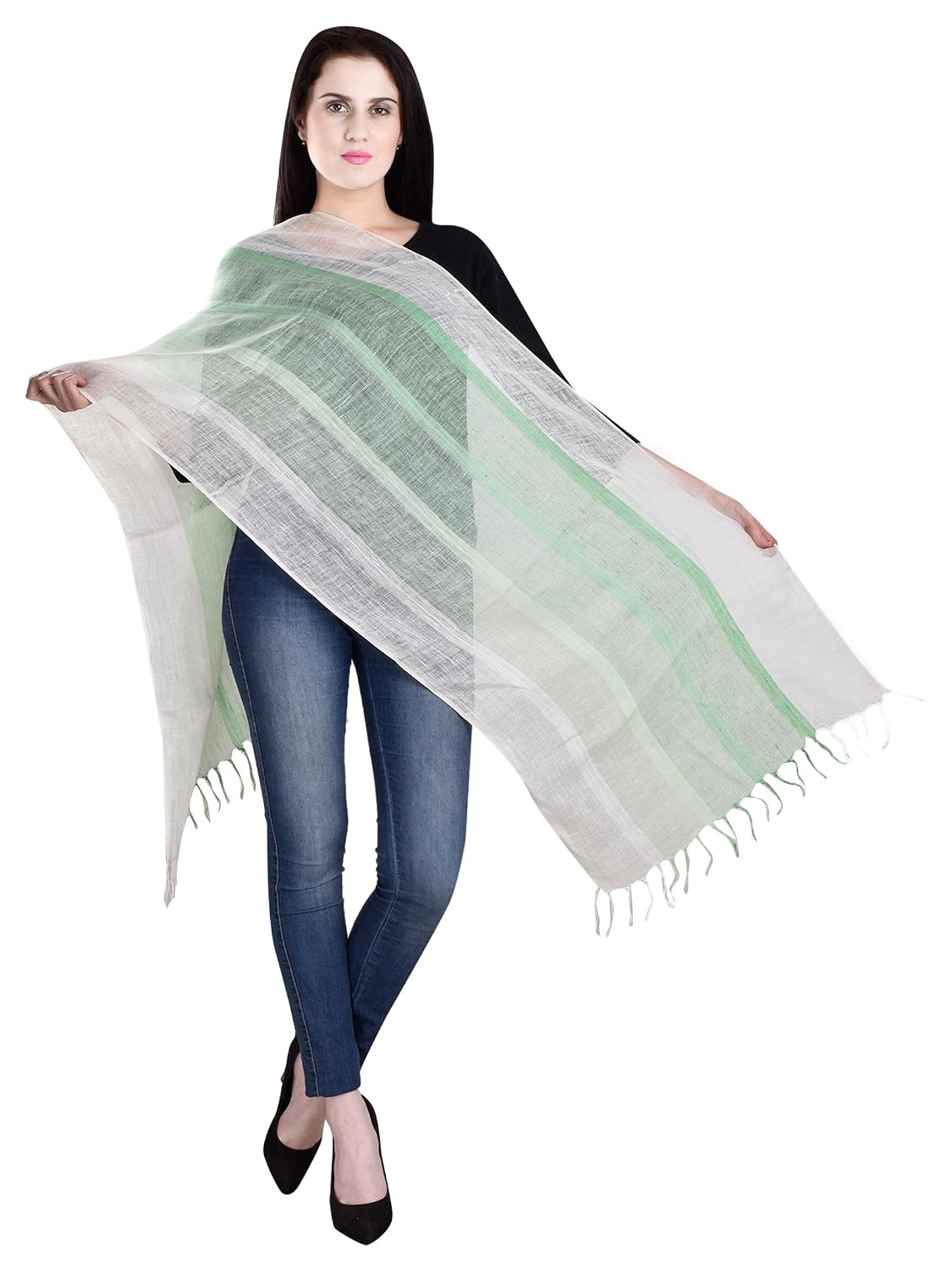the weave traveller handloom linen women's stole, scarf (twt_ls)